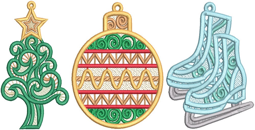 Free Standing Lace Christmas 6 | Machine Embroidery Designs by JuJu