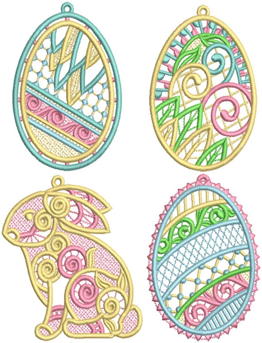 Free Standing Lace Easter 1 Machine Embroidery Designs by JuJu