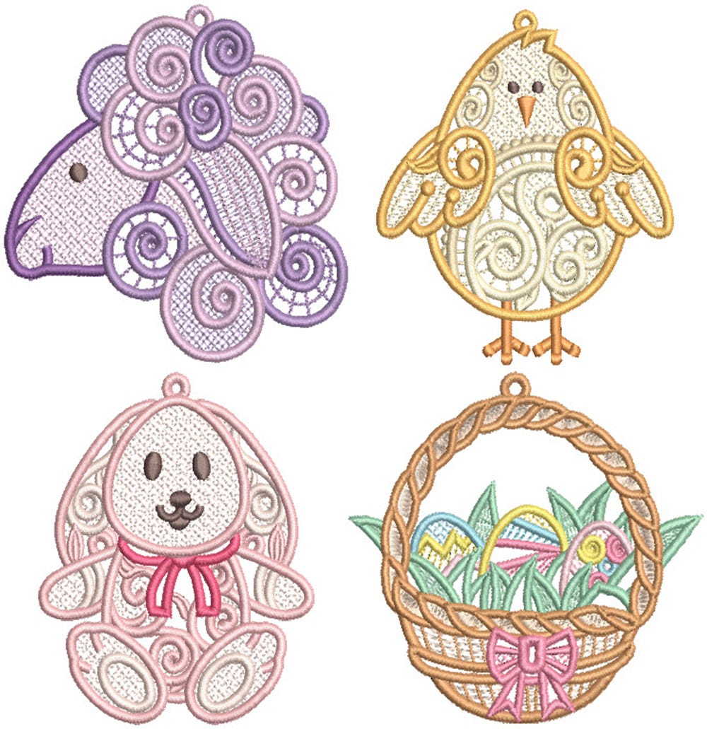 Free Standing Lace Easter 2 Machine Embroidery Designs by JuJu