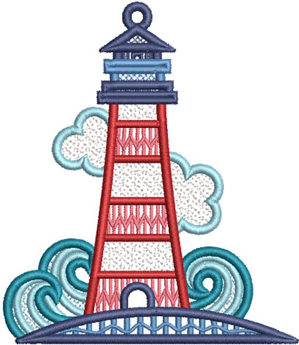 Free Standing Lace Lighthouse 2 | Machine Embroidery Designs by JuJu