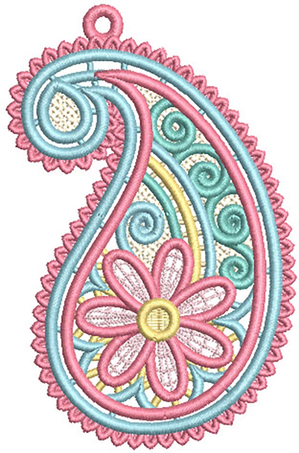 Free Standing Lace Paisley 2 | Machine Embroidery Designs by JuJu