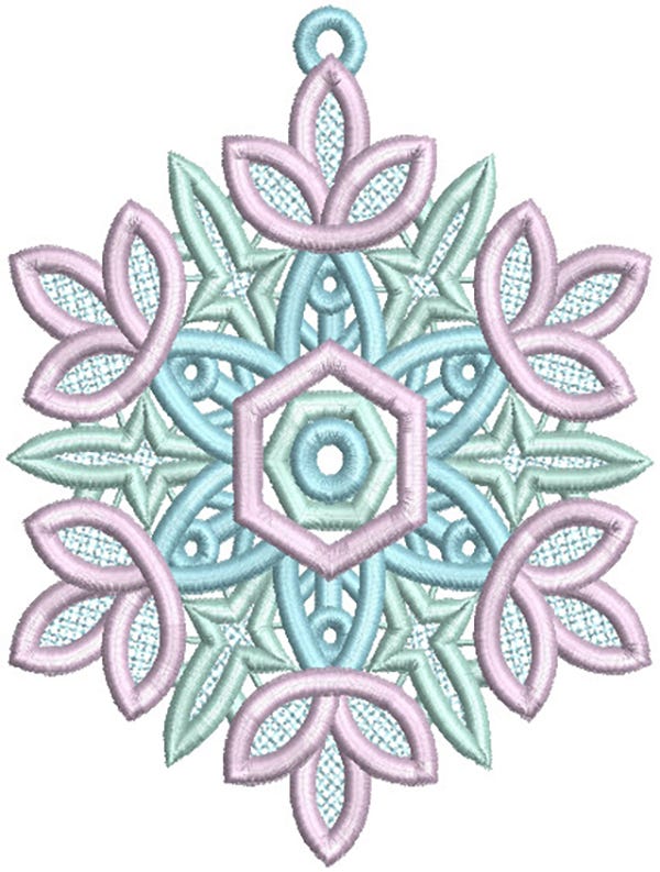 Free Standing Lace Snowflakes 1 | Machine Embroidery Designs by JuJu