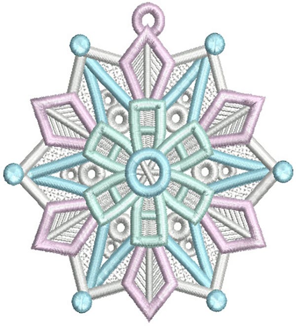 Free Standing Lace Snowflakes 2 | Machine Embroidery Designs by JuJu