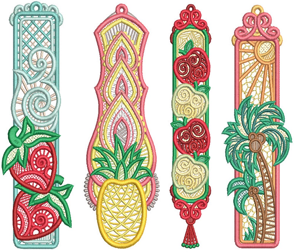 Free Standing Lace Tropical Bookmarks | Machine Embroidery Designs by JuJu 