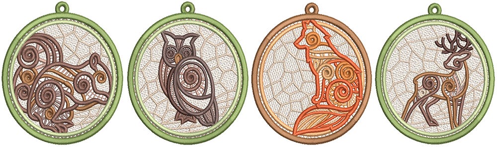 Free Standing Lace Woodland Animals 2 | Machine Embroidery Designs by JuJu