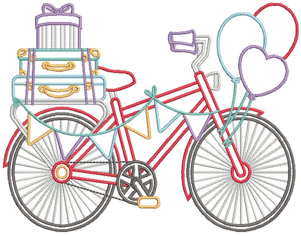 Fun Bicycle Rides 1 Machine Embroidery Designs by JuJu