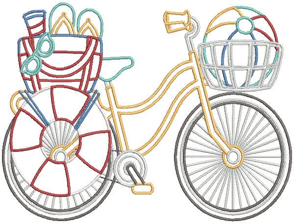 Fun Bicycle Rides 2 Machine Embroidery Designs by JuJu