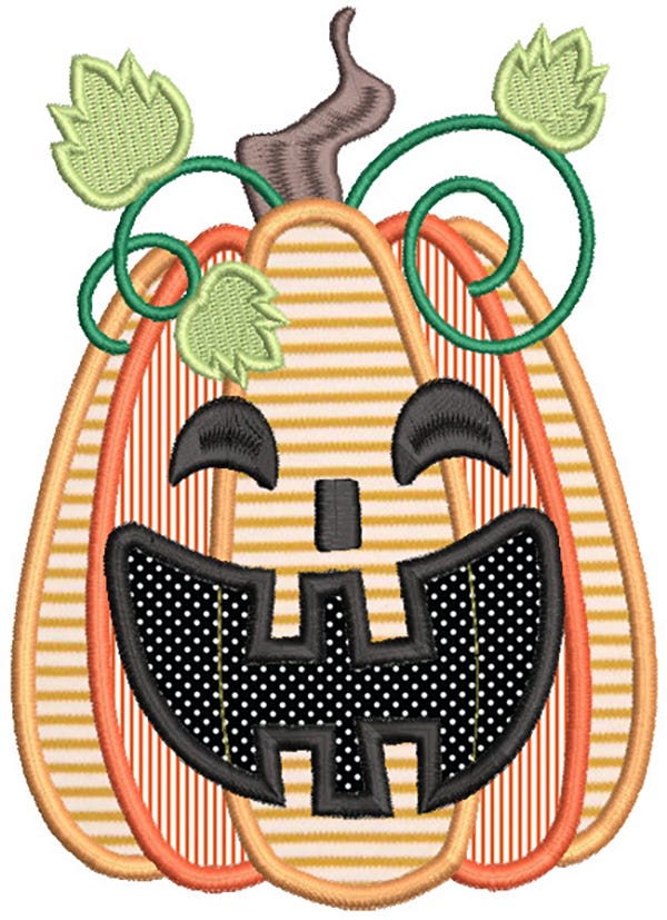 Fun Jack O Lantern Faces Applique Machine Embroidery Designs by JuJu