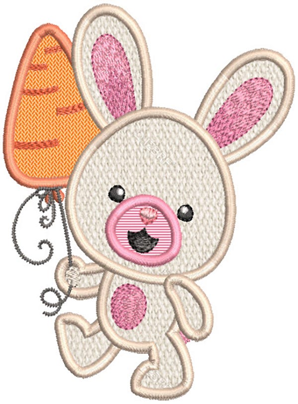 Funny Bunny Applique Machine Embroidery Designs by JuJu 