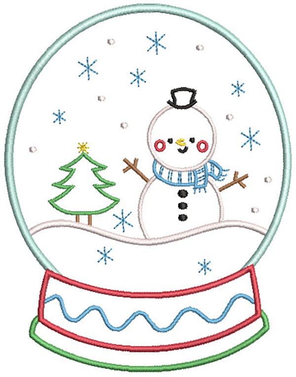 Fun Snowglobes Machine Embroidery Designs by JuJu