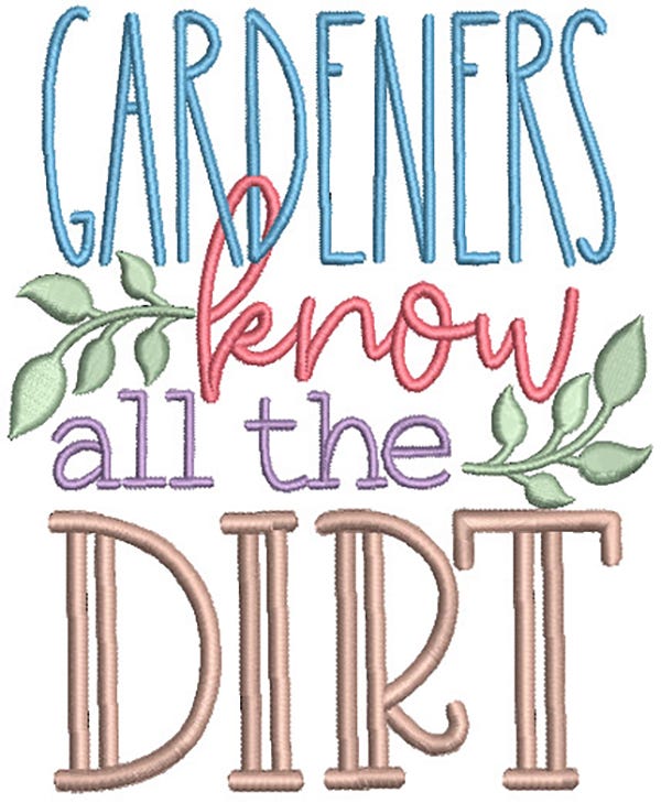 Gardening Word Art 2 | Machine Embroidery Designs by JuJu