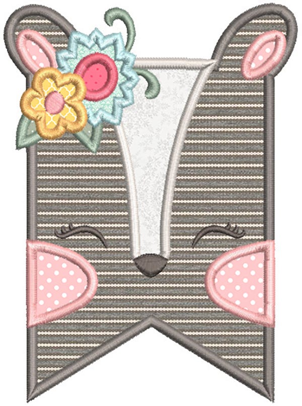 Girl Woodland Animal Flags Machine Embroidery Designs By JuJu