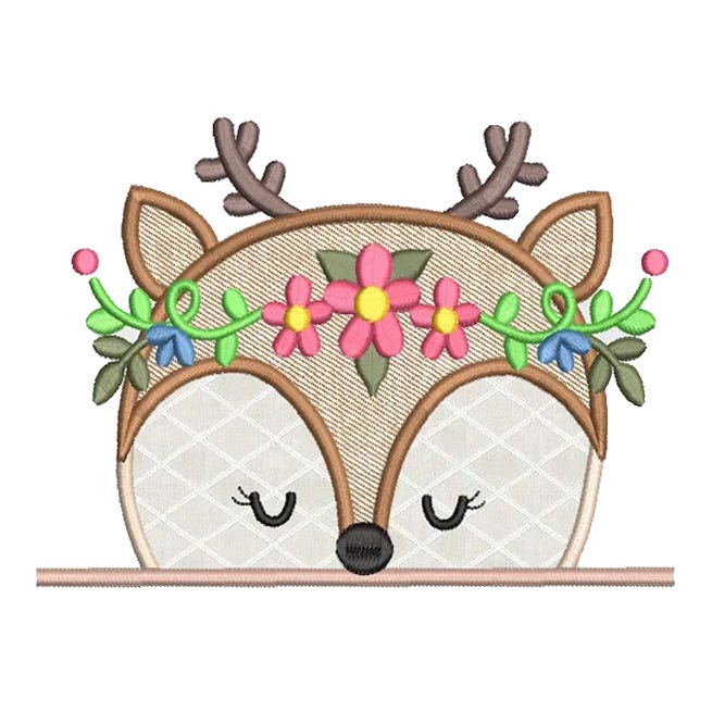                                 Girly Animal Peekers Applique Machine Embroidery Designs by JuJu 
                            