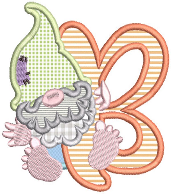 Gnome Alphabet Digital Embroidery Designs by JuJu