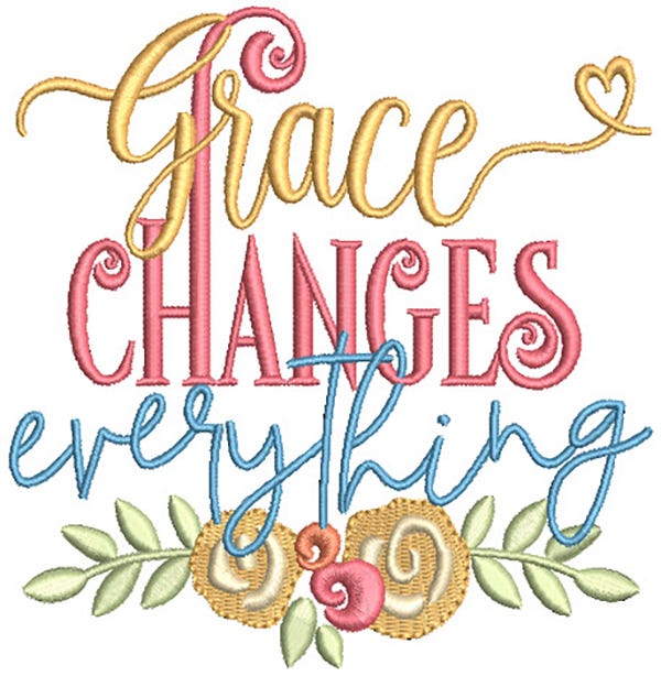 Grace Word Art Machine Embroidery Designs by JuJu