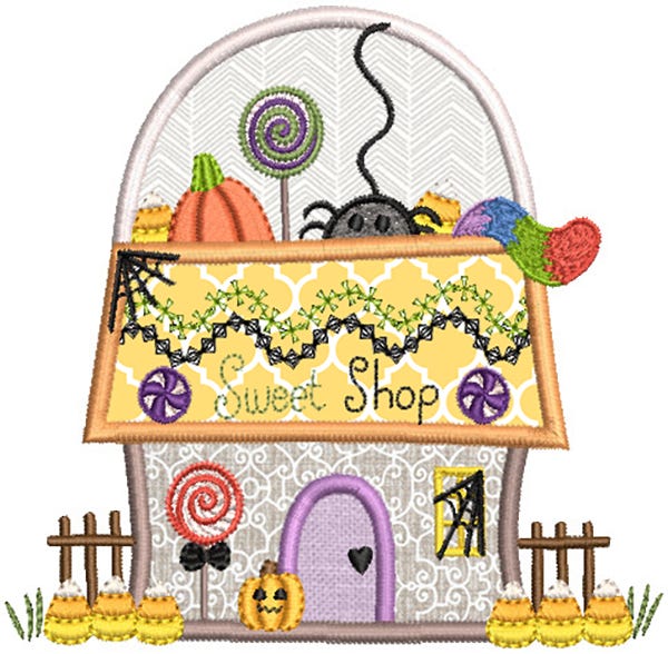 Halloween Village Houses Machine Embroidery Designs by JuJu
