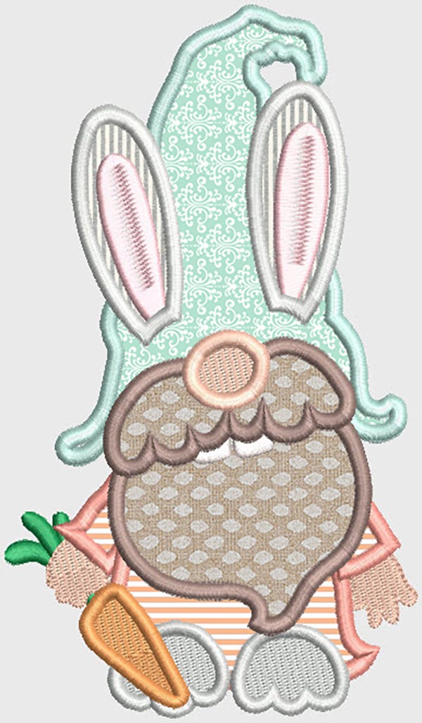 Happy Easter Gnomes Applique Machine Embroidery Designs by JuJu 