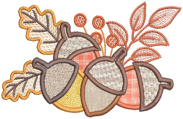 Happy Harvest Applique Digital Machine Embroidery Designs by JuJu