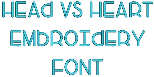 Head Vs Heart Embroidery Font Machine Embroidery Designs by JuJu
