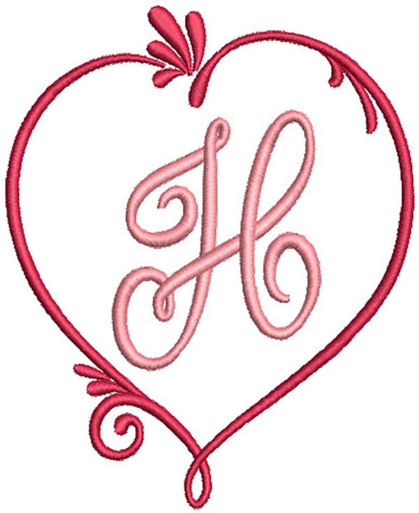 Hearts Delight Monogram | Machine Embroidery Designs by JuJu