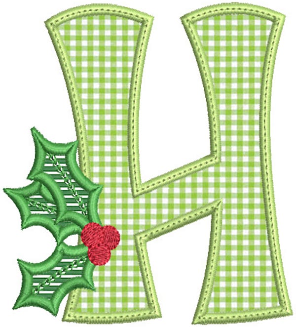 Holly Applique Alphabet Machine Embroidery Designs By JuJu