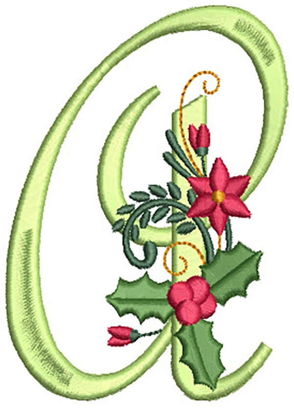 Holly Jolly Monogram | Machine Embroidery Designs by JuJu