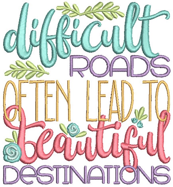 Hopeful Journey Word Art Digital Embroidery Designs by JuJu