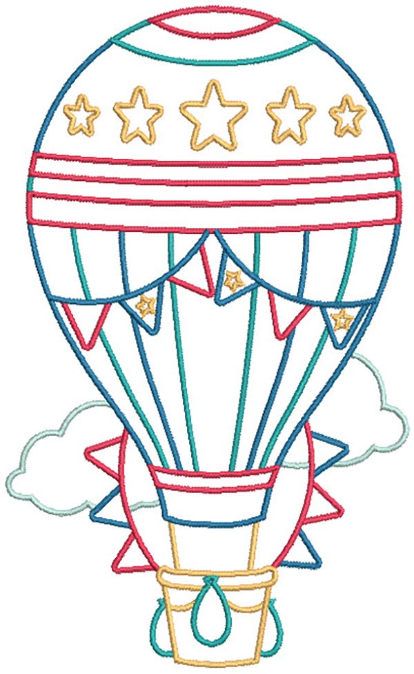 Hot Air Balloons Machine Embroidery Designs by JuJu