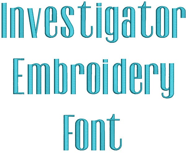 Investigator Embroidery Font | Machine Embroidery Designs by JuJu