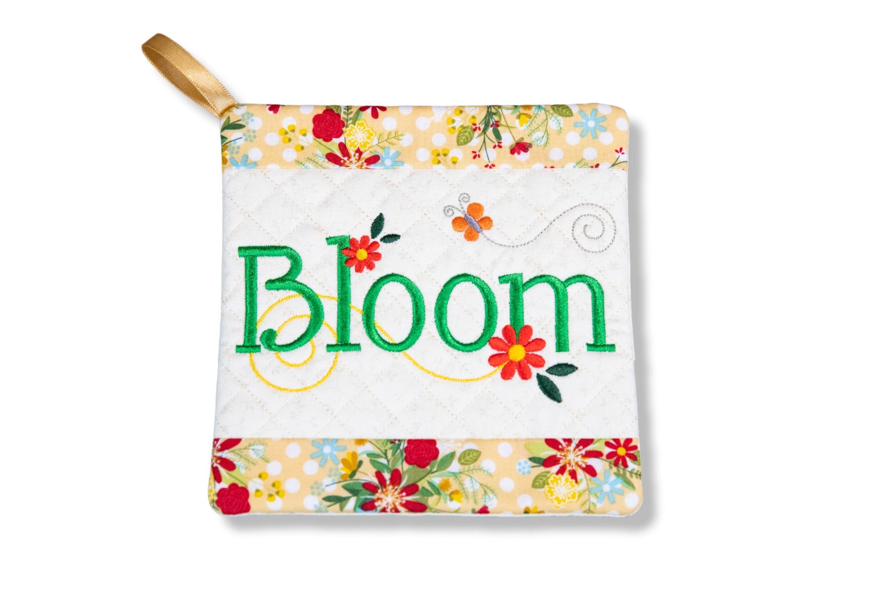 ITH Bloom Pot Holder | Machine Embroidery Designs by JuJu