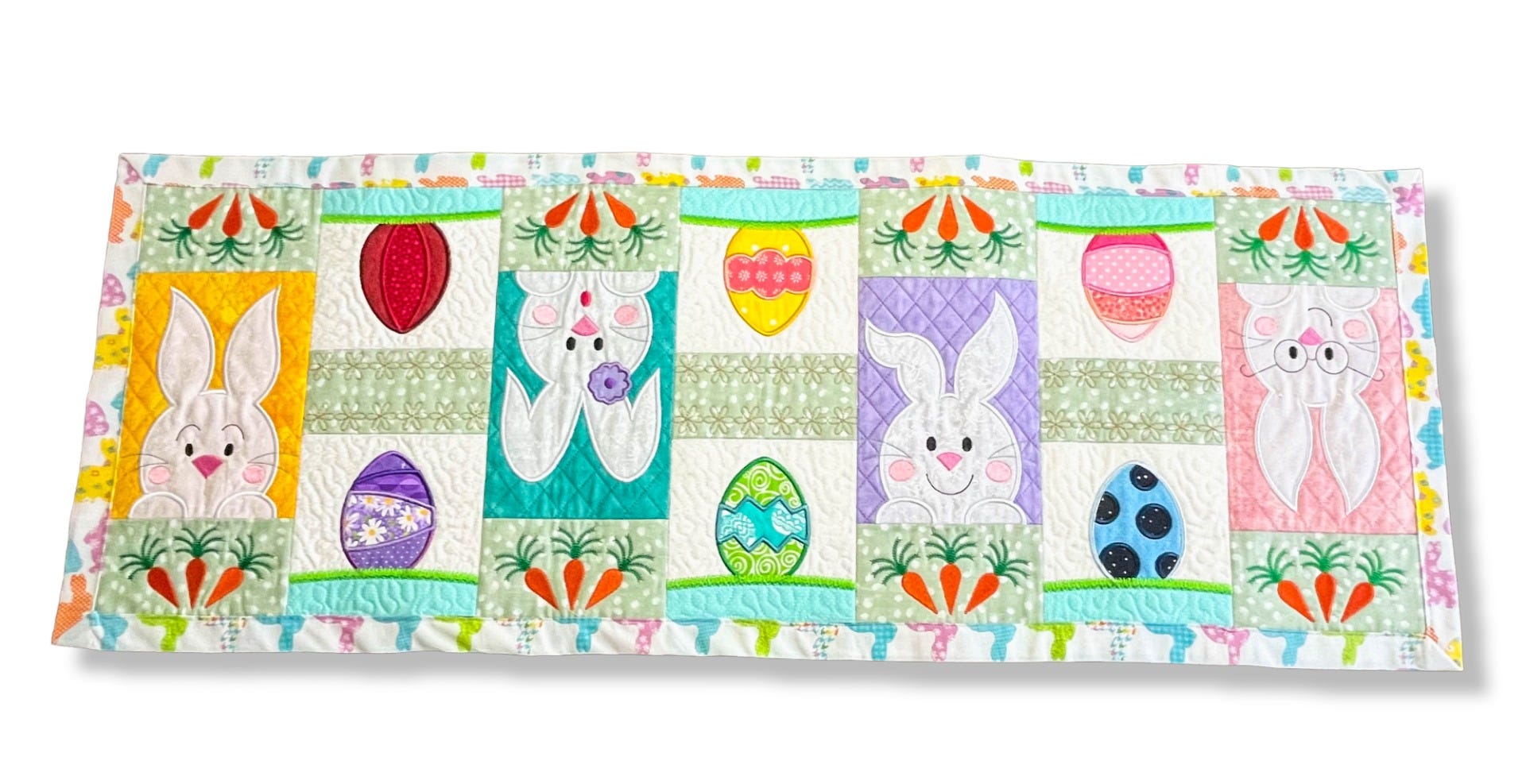 ITH Easter Bunny and Egg Table Runner | Machine Embroidery Designs by JuJu