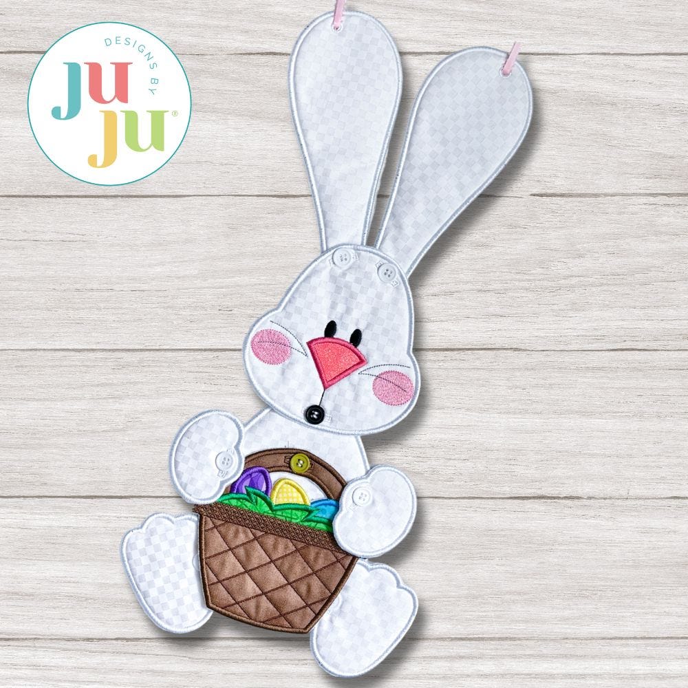 ITH Easter Bunny Wall Hanging | Machine Embroidery Designs by JuJu