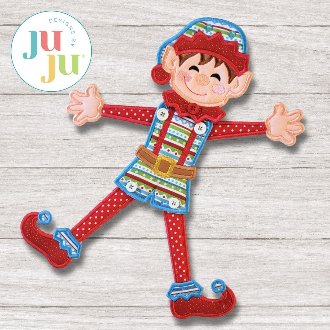 ITH Elf Wall Hanging | Machine Embroidery Designs by JuJu