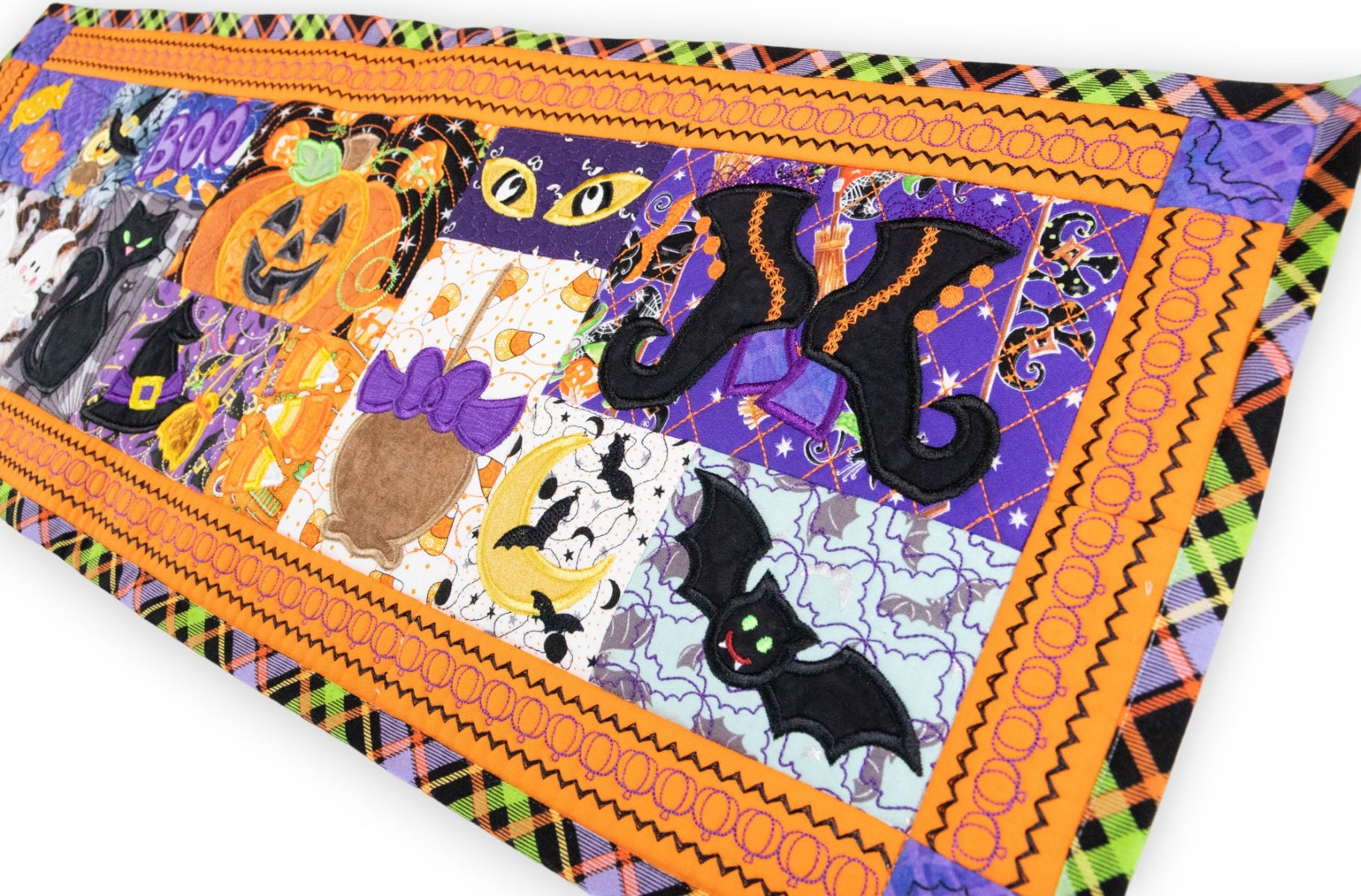 In The Hoop Halloween Table Runner | Machine Embroidery Designs by JuJu