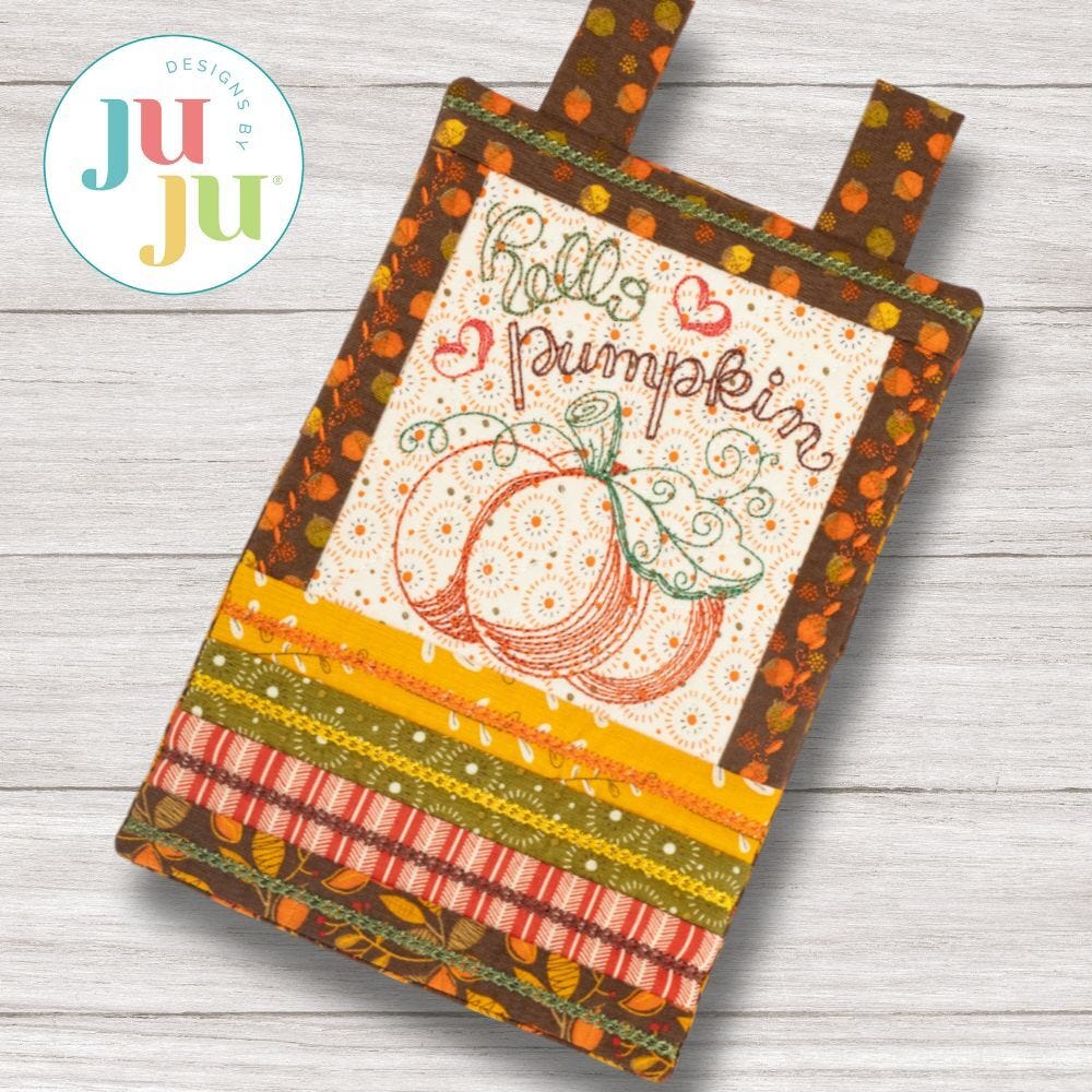                                 ITH Hello Pumpkin Mini Wall Hanging  | Machine Embroidery Designs by JuJu	
                            