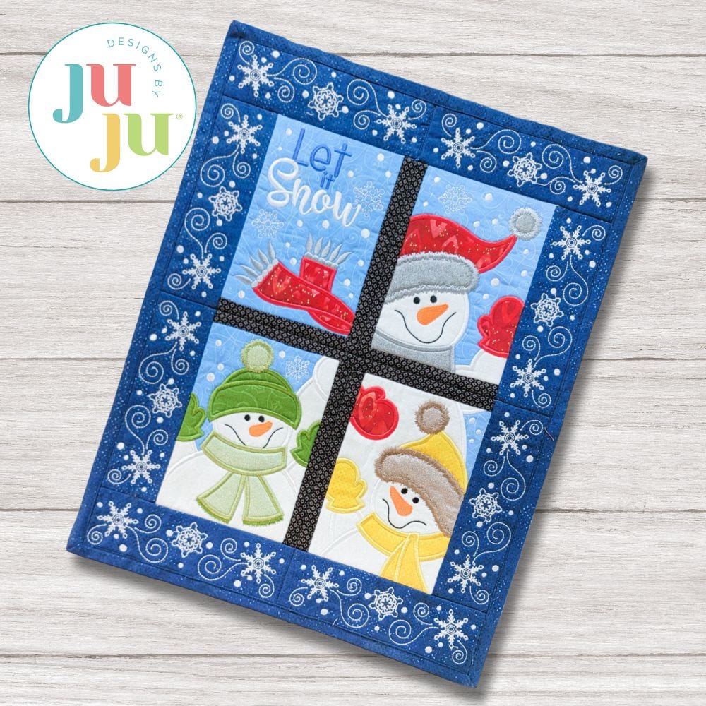 ITH Let It Snow Wall Hanging | Machine Embroidery Designs by JuJu