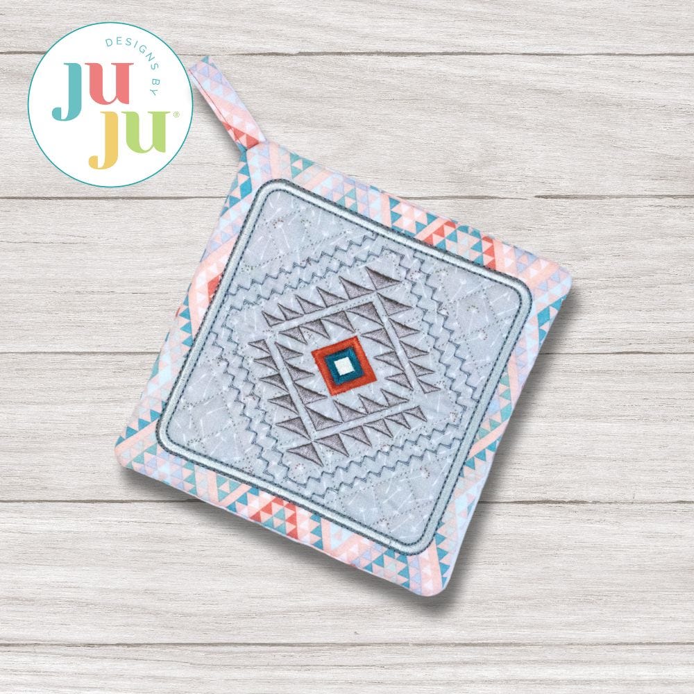 ITH Northwoods Aztec Pot Holder | Machine Embroidery Designs by JuJu