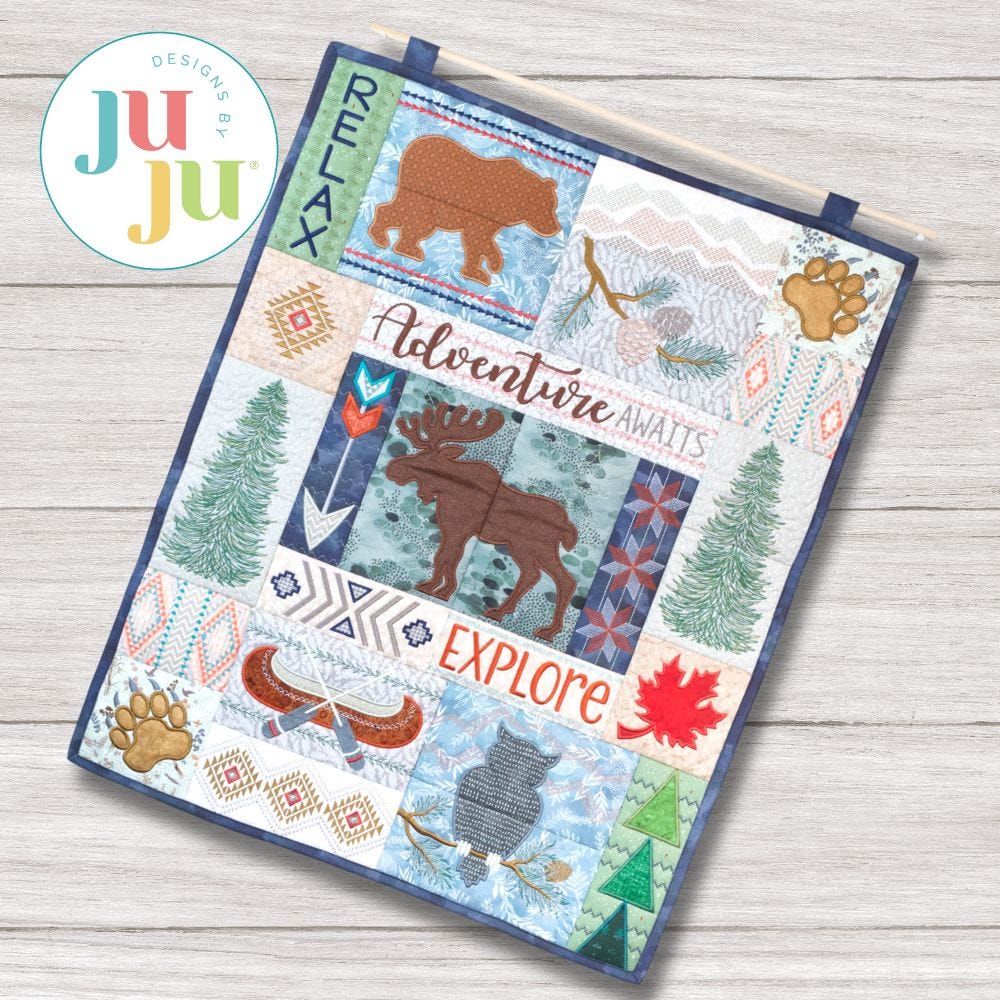 ITH Northwoods Wall Hanging | Machine Embroidery Designs by JuJu