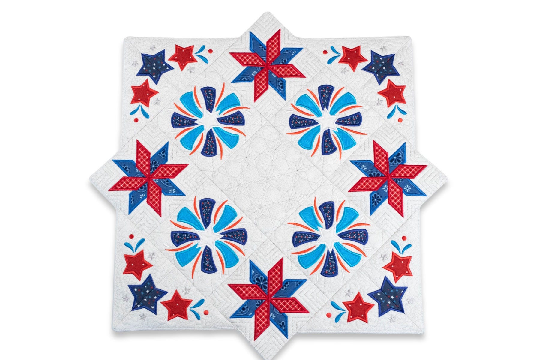 ITH Patriotic Table Topper | Machine Embroidery Designs by JuJu