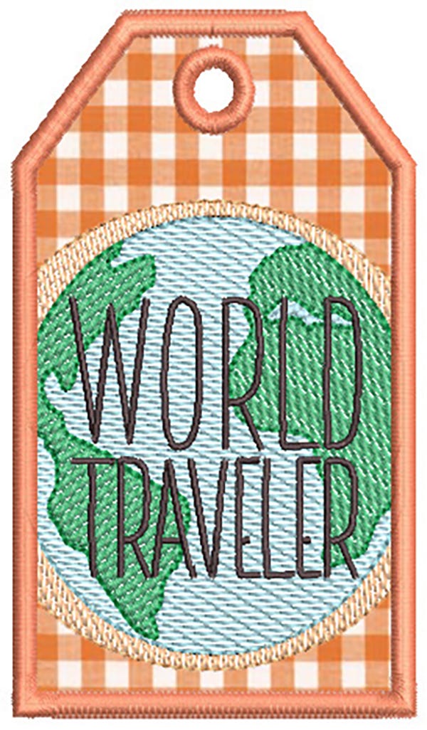 In The Hoop Travel Tags | Machine Embroidery Designs by JuJu