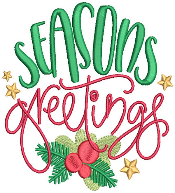 Jolly Christmas Word Art 2 Digital Embroidery Machine Designs by JuJu