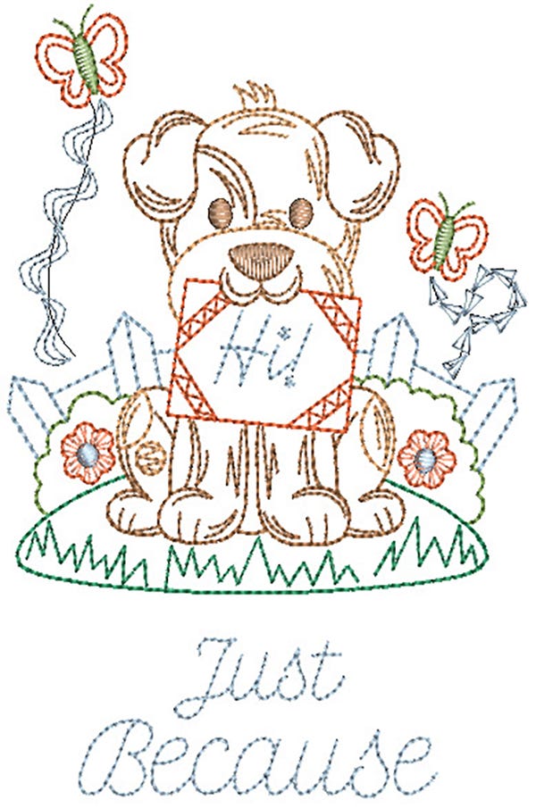 Just Because Greeting Cards 1 Digital Embroidery Designs by JuJu 
