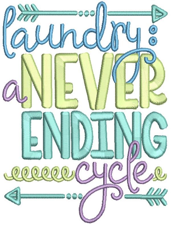 Laundry Word Art Machine Embroidery Designs by JuJu