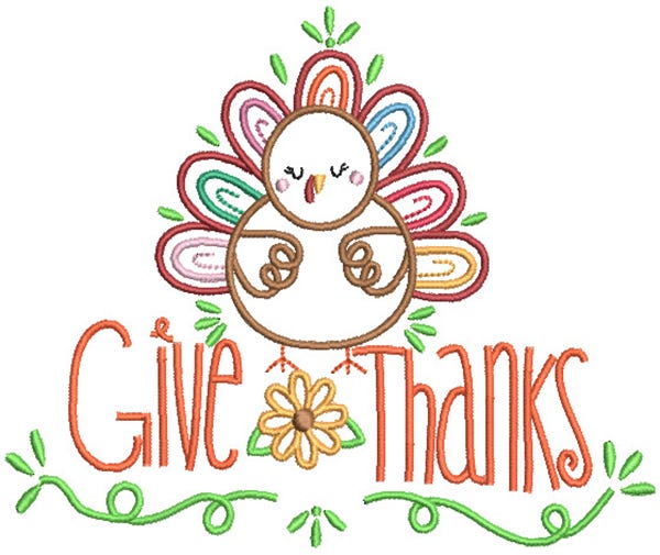 Let Us Give Thanks Machine Embroidery Designs by JuJu