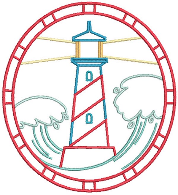 Lighthouse Lookout Machine Embroidery Designs by JuJu