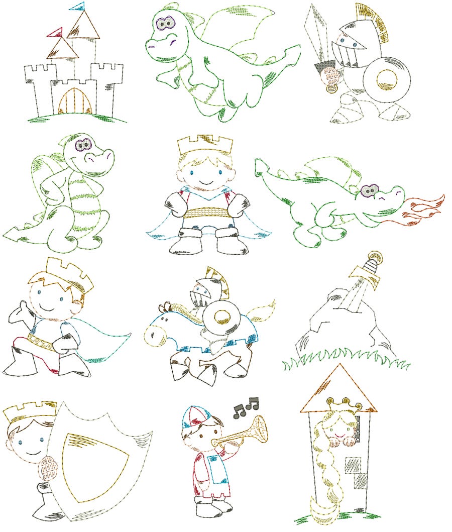 Lil Prince Charming Vintage Stitch Machine Embroidery Designs by JuJu