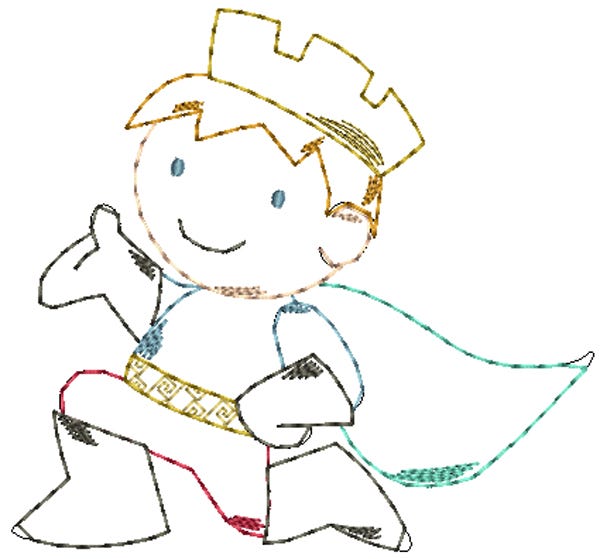 Lil Prince Charming Vintage Stitch Machine Embroidery Designs by JuJu