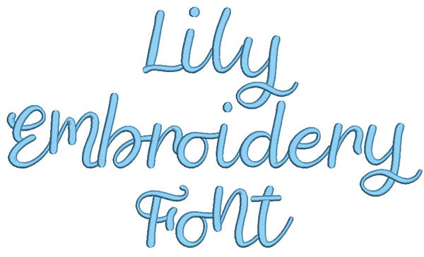 Lily Font Digital Embroidery Machine Designs by JuJu