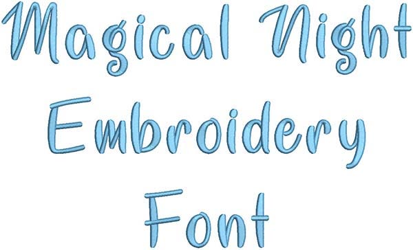 Magical Night Embroidery Font | Machine Embroidery Designs by JuJu