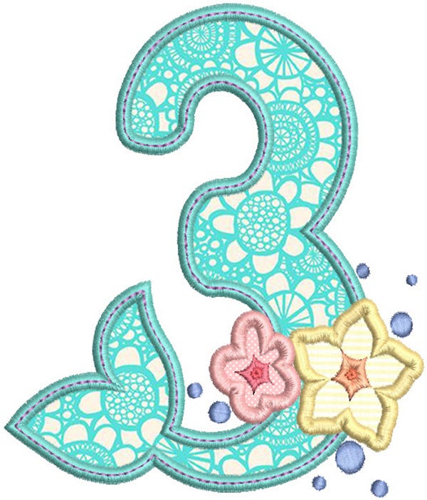 Mermaid Applique Numbers Machine Embroidery Designs By JuJu